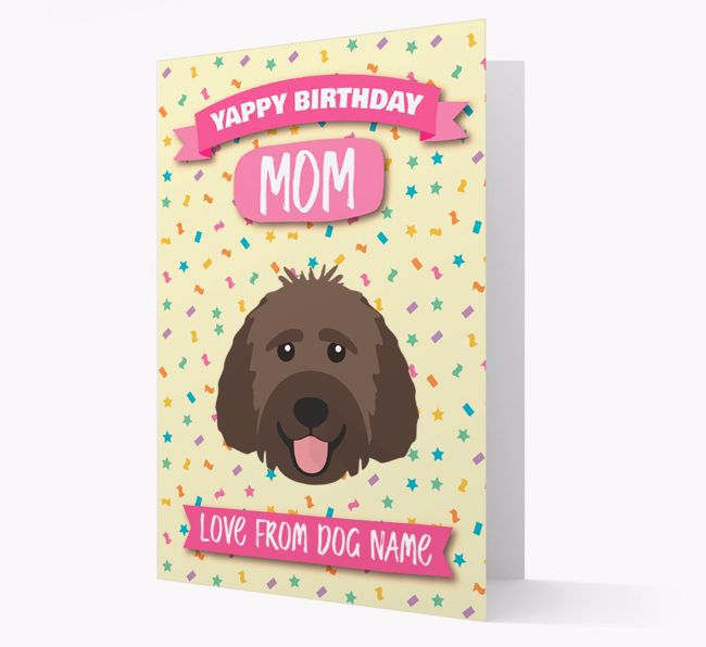 Personalized Card 'Yappy Birthday Mom' with {breedCommonName} Icon